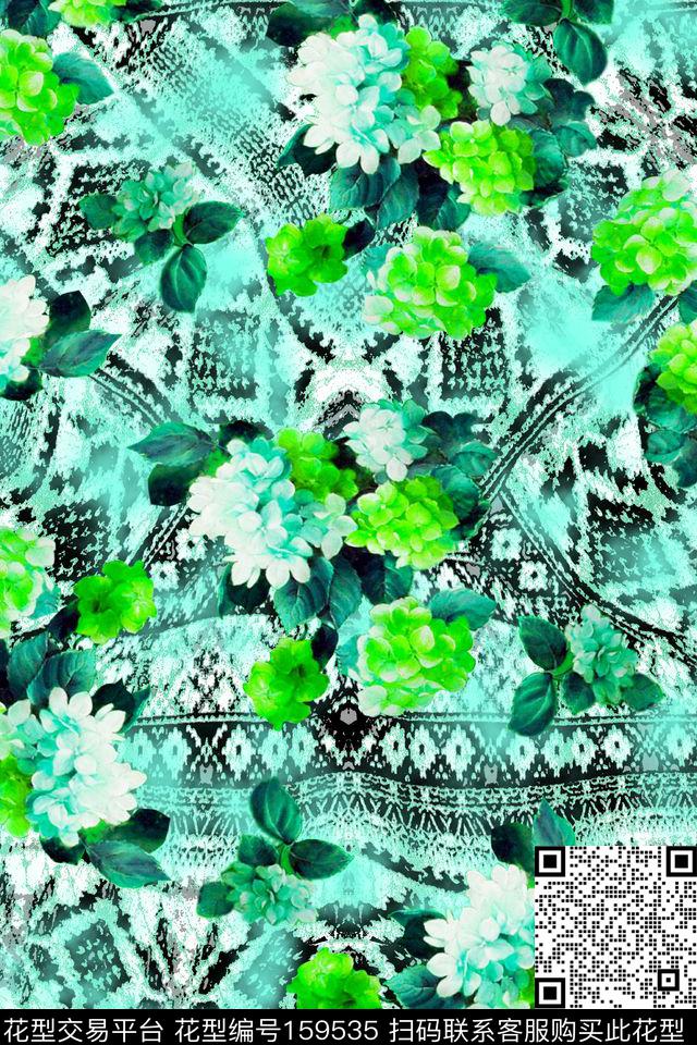 爆款散花数码印花华亿平台下载（图片编号: 159535） - 瓦栏（Walan）