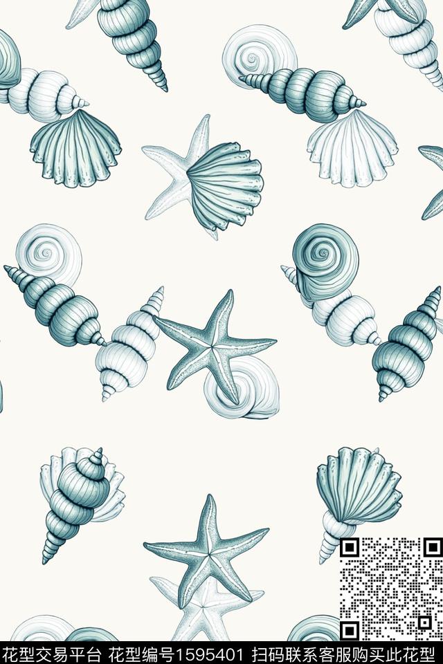 趣味真丝海星数码印花华亿平台下载（图片编号: 1595401） - 瓦栏（Walan）