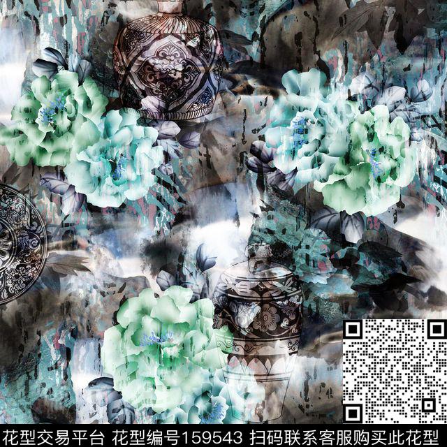 爆款散花数码印花华亿平台下载（图片编号: 159543） - 瓦栏（Walan）