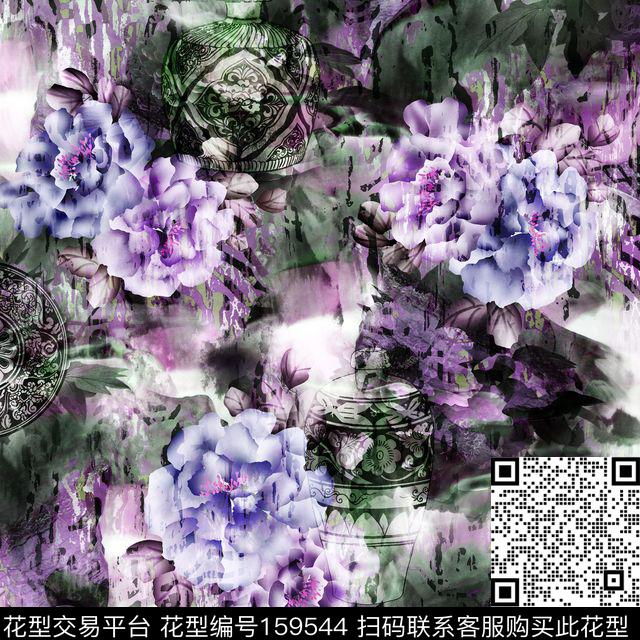 爆款散花数码印花华亿平台下载（图片编号: 159544） - 瓦栏（Walan）