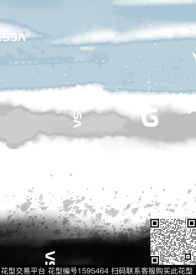 定位花扎染华亿平台抽象男装数码印花华亿平台下载（图片编号: 1595464） - 瓦栏（Walan）