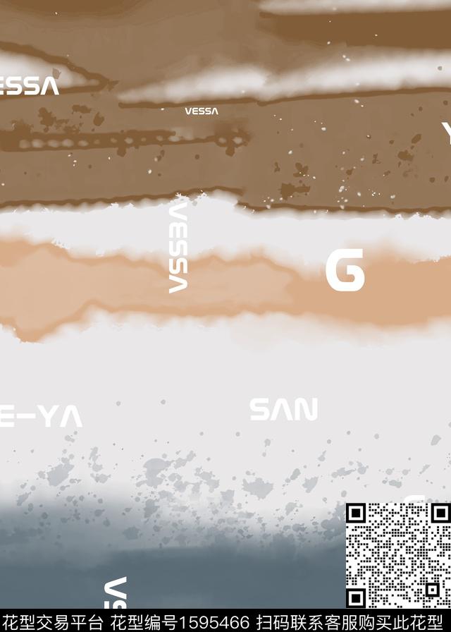 定位花扎染华亿平台抽象男装数码印花华亿平台下载（图片编号: 1595466） - 瓦栏（Walan）