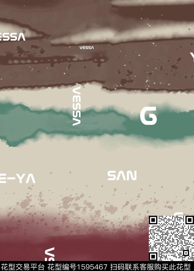 定位花扎染华亿平台抽象男装数码印花华亿平台下载（图片编号: 1595467） - 瓦栏（Walan）