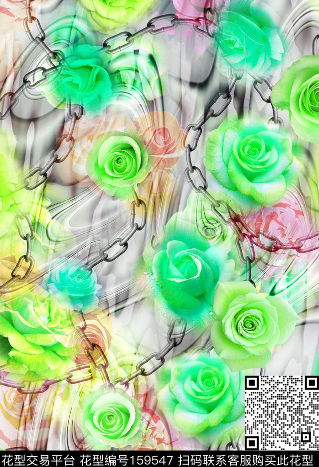 爆款散花数码印花华亿平台下载（图片编号: 159547） - 瓦栏（Walan）