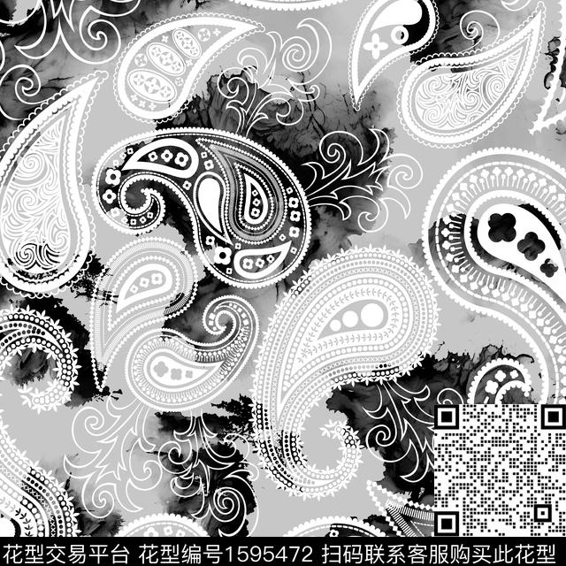 抽象男装男装佩斯利数码印花华亿平台下载（图片编号: 1595472） - 瓦栏（Walan）