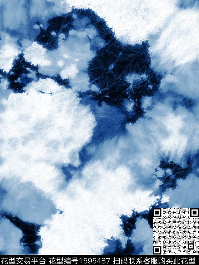 扎染华亿平台抽象男装男装数码印花华亿平台下载（图片编号: 1595487） - 瓦栏（Walan）