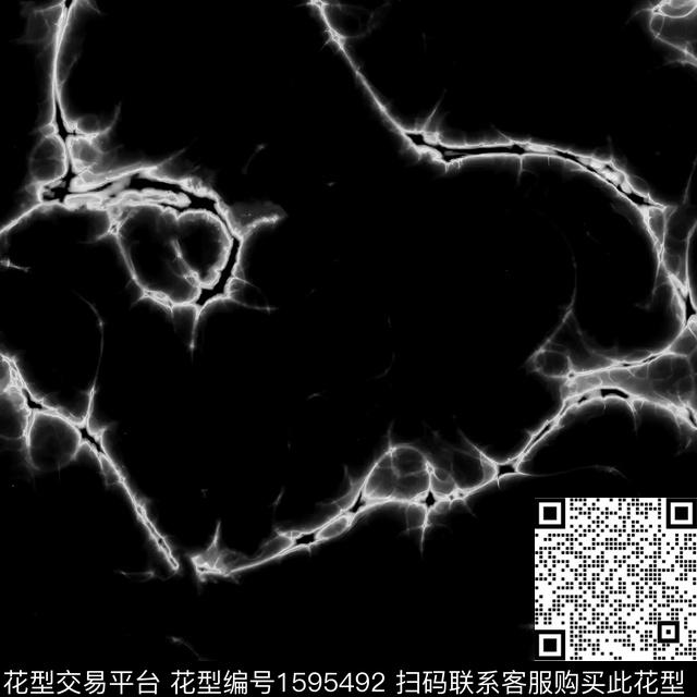 抽象黑底裂缝数码印花华亿平台下载（图片编号: 1595492） - 瓦栏（Walan）