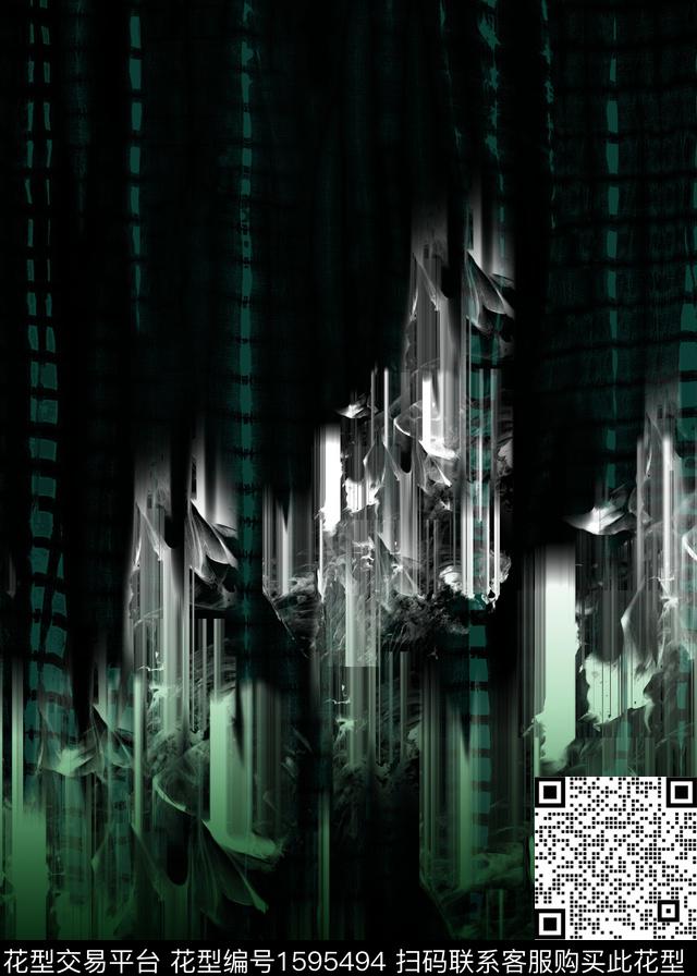 定位花抽象男装几何数码印花华亿平台下载（图片编号: 1595494） - 瓦栏（Walan）