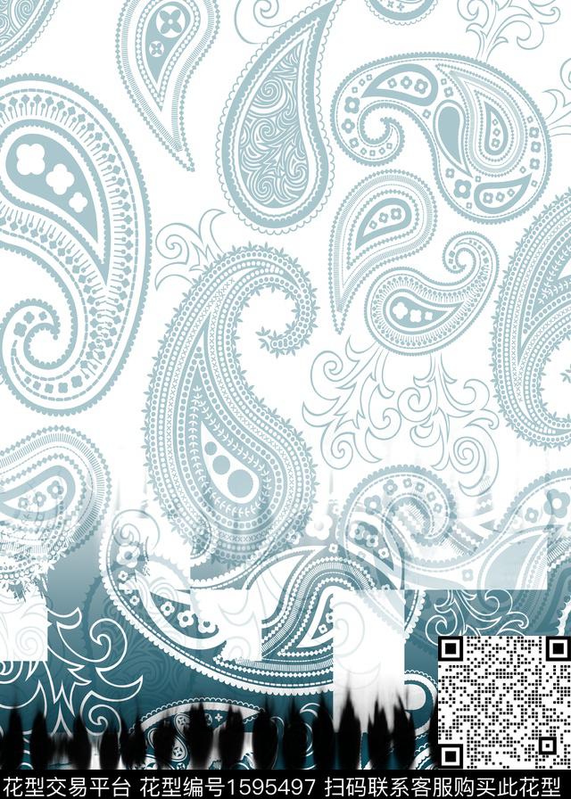 定位佩斯利民族风数码印花华亿平台下载（图片编号: 1595497） - 瓦栏（Walan）