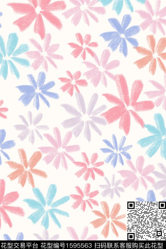 清爽底花卉花卉小碎花数码印花华亿平台下载（图片编号: 1595563） - 瓦栏（Walan）