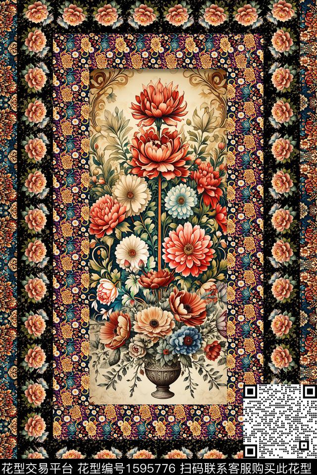 花卉民族风波西米亚数码印花华亿平台下载（图片编号: 1595776） - 瓦栏（Walan）