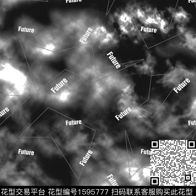 晕染肌理抽象几何数码印花华亿平台下载（图片编号: 1595777） - 瓦栏（Walan）