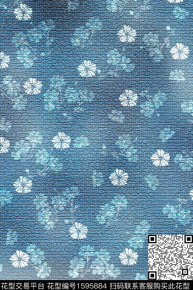 肌理花卉小碎花数码印花华亿平台下载（图片编号: 1595884） - 瓦栏（Walan）