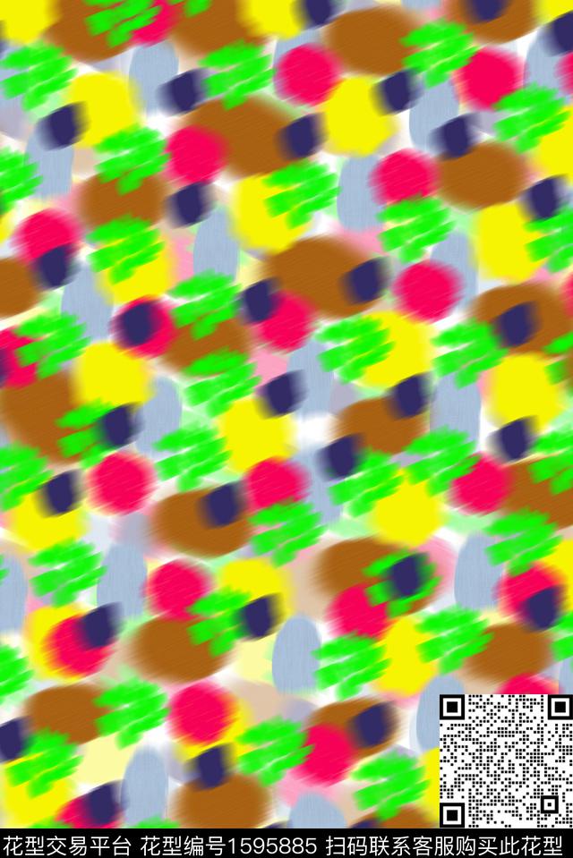 肌理涂鸦炫彩数码印花华亿平台下载（图片编号: 1595885） - 瓦栏（Walan）