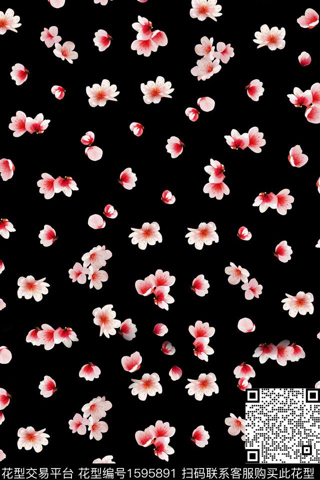 花卉小碎花深底碎花数码印花华亿平台下载（图片编号: 1595891） - 瓦栏（Walan）