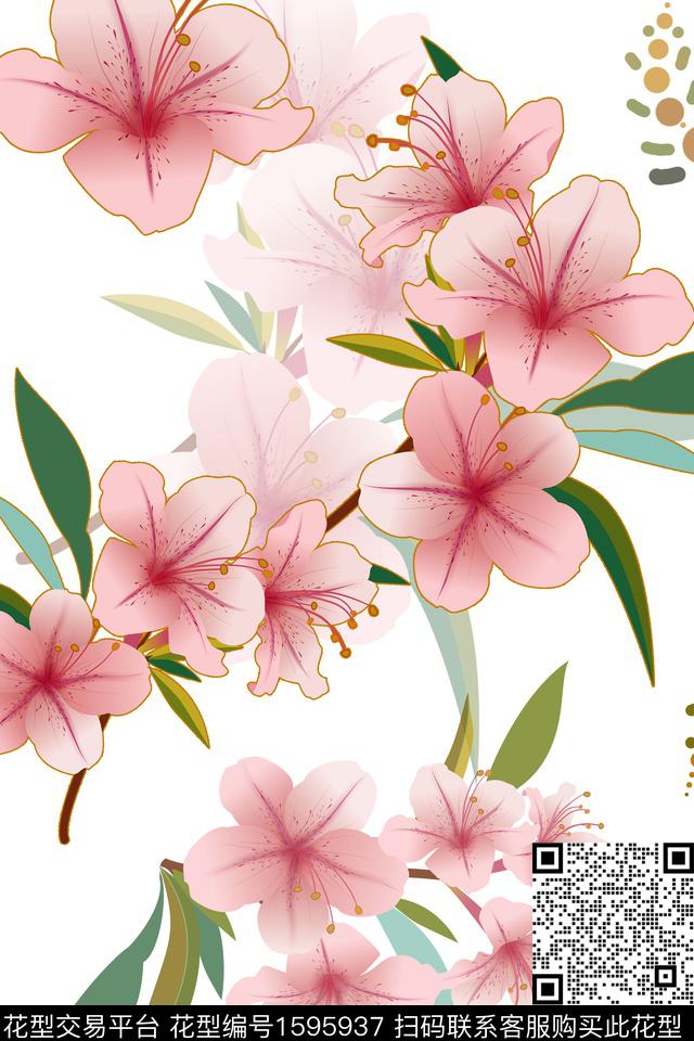 清爽花卉春夏华亿平台数码印花华亿平台下载（图片编号: 1595937） - 瓦栏（Walan）