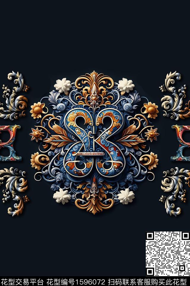 欧洲3D立体大牌风数码印花华亿平台下载（图片编号: 1596072） - 瓦栏（Walan）