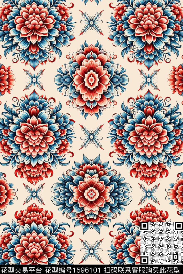 花卉民族花卉数码印花华亿平台下载（图片编号: 1596101） - 瓦栏（Walan）