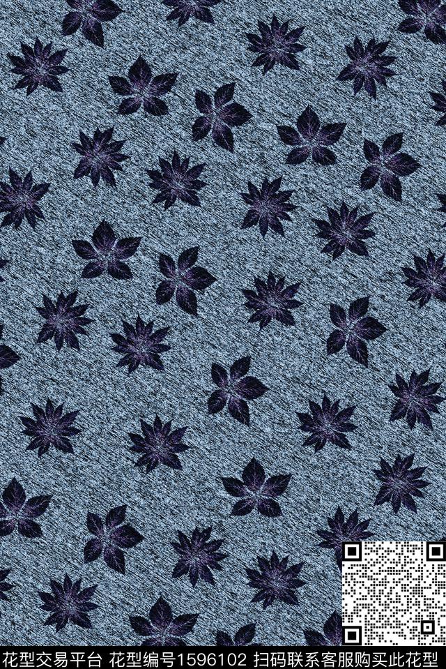 肌理花卉叶子数码印花华亿平台下载（图片编号: 1596102） - 瓦栏（Walan）