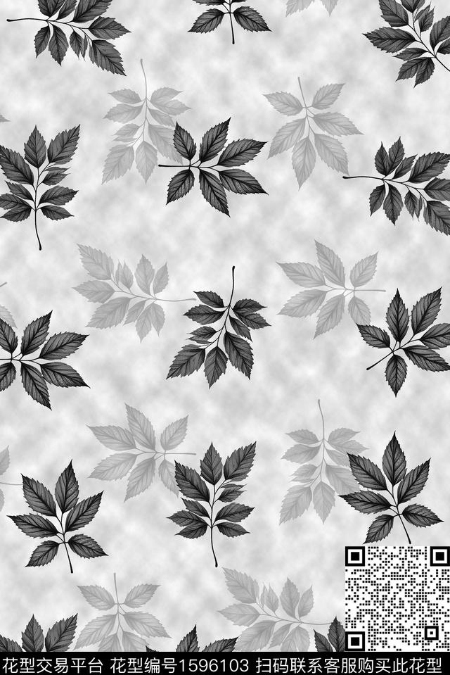 云雾底纹影花数码印花华亿平台下载（图片编号: 1596103） - 瓦栏（Walan）