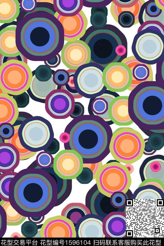 几何圆数码印花华亿平台下载（图片编号: 1596104） - 瓦栏（Walan）