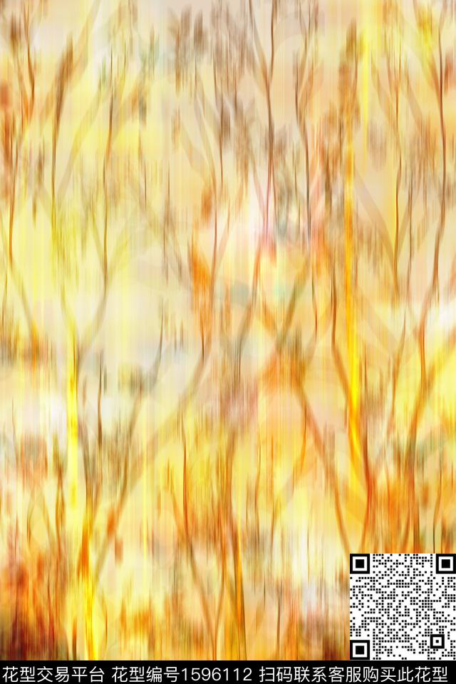定位抽象树枝数码印花华亿平台下载（图片编号: 1596112） - 瓦栏（Walan）