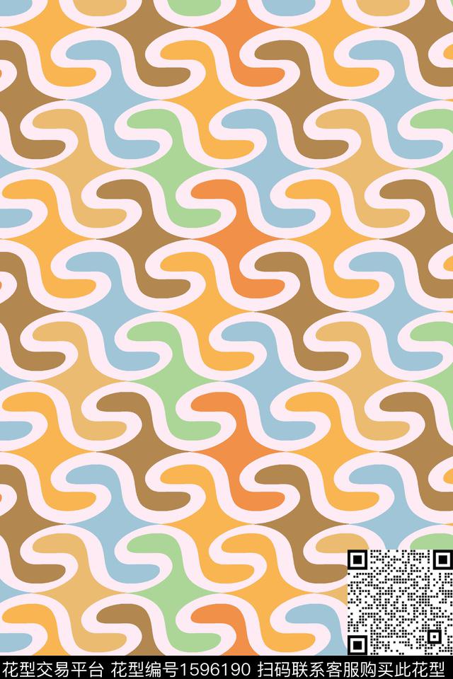 条纹炫彩拼色传统印花华亿平台下载（图片编号: 1596190） - 瓦栏（Walan）