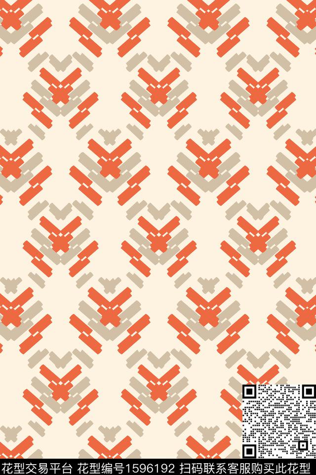 几何条纹连续传统印花华亿平台下载（图片编号: 1596192） - 瓦栏（Walan）