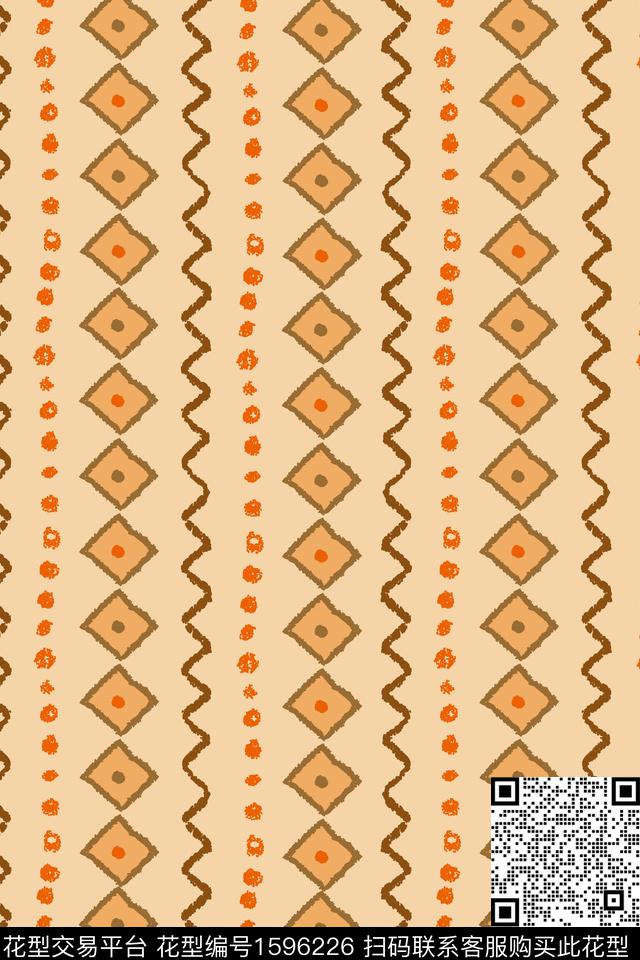 几何条纹波浪纹数码印花华亿平台下载（图片编号: 1596226） - 瓦栏（Walan）