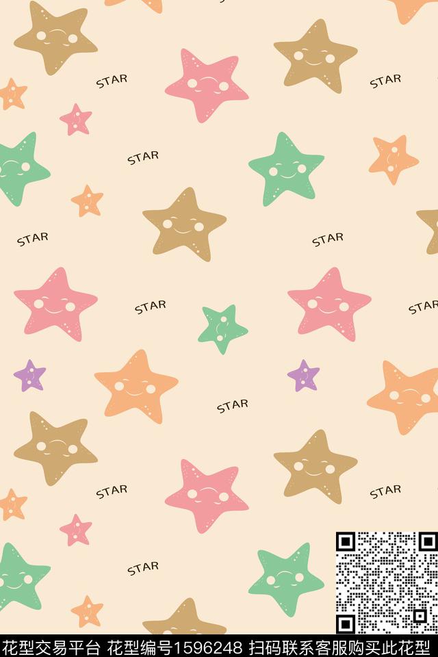 星星几何笑脸传统印花华亿平台下载（图片编号: 1596248） - 瓦栏（Walan）