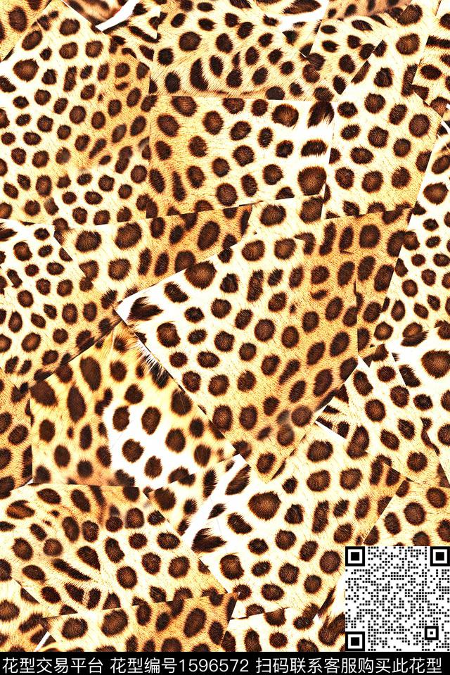 豹纹动物纹拼接数码印花华亿平台下载（图片编号: 1596572） - 瓦栏（Walan）