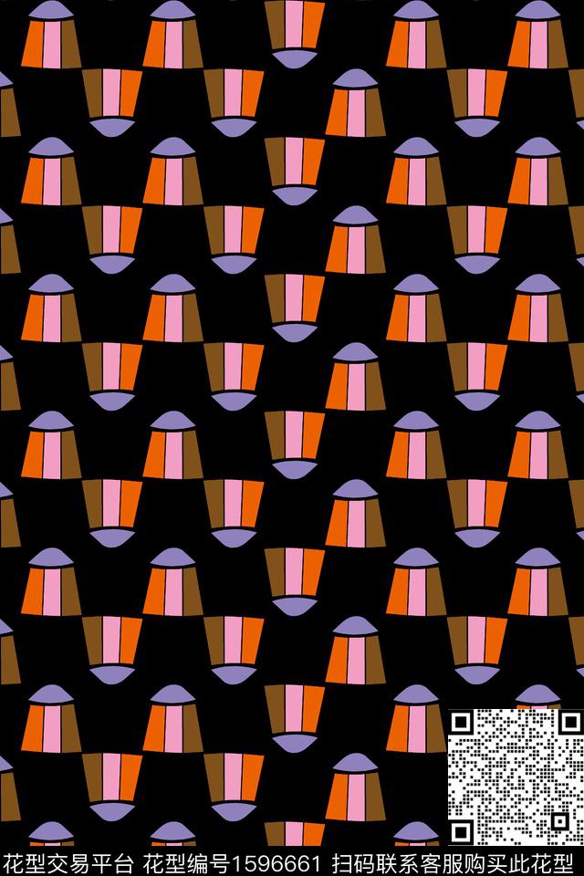 几何铅笔头传统印花华亿平台下载（图片编号: 1596661） - 瓦栏（Walan）