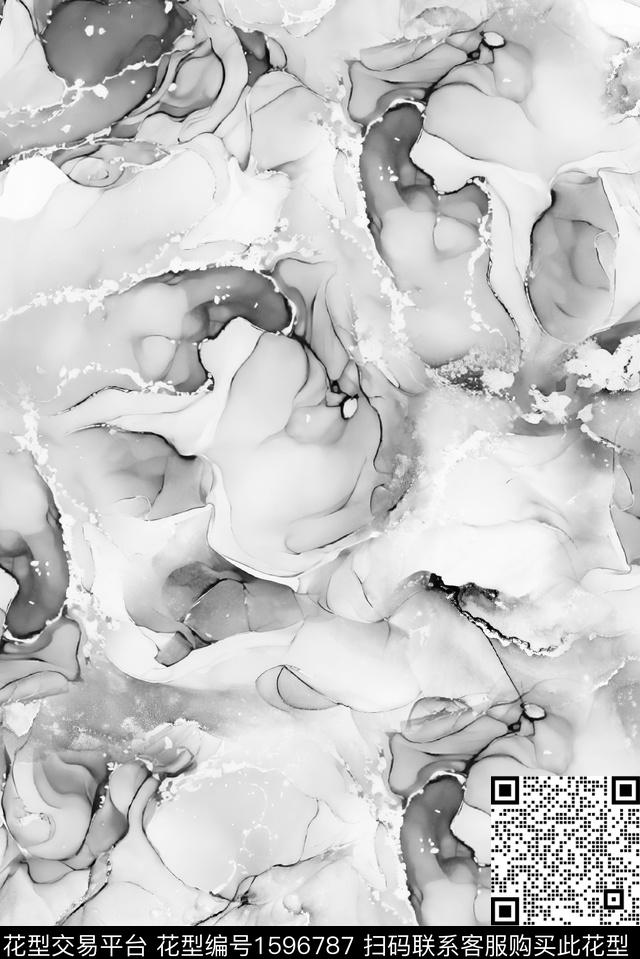 抽象水彩肌理数码印花华亿平台下载（图片编号: 1596787） - 瓦栏（Walan）