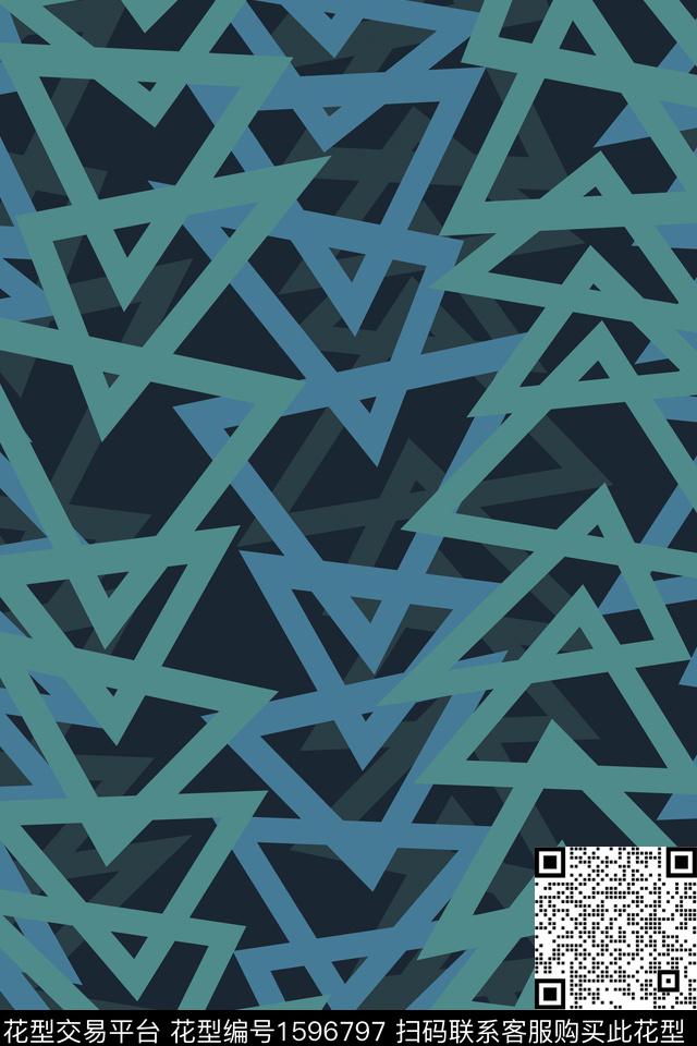 几何三角传统印花华亿平台下载（图片编号: 1596797） - 瓦栏（Walan）