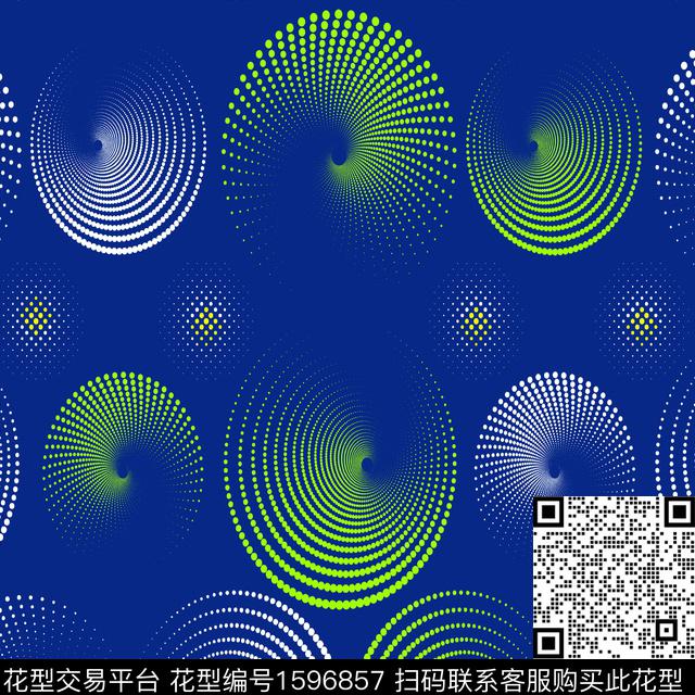 波点螺旋几何数码印花华亿平台下载（图片编号: 1596857） - 瓦栏（Walan）