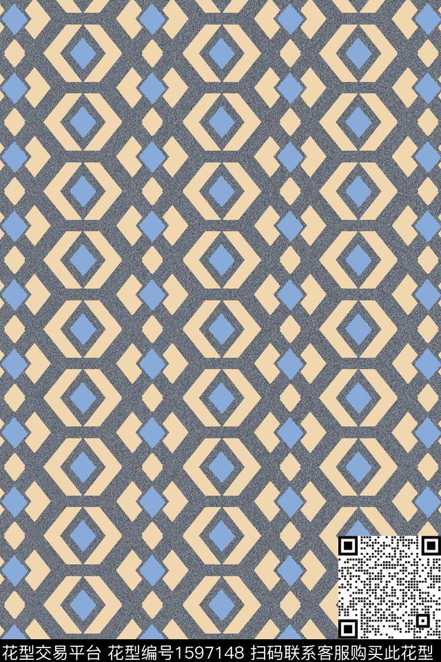 几何磨砂条纹数码印花华亿平台下载（图片编号: 1597148） - 瓦栏（Walan）