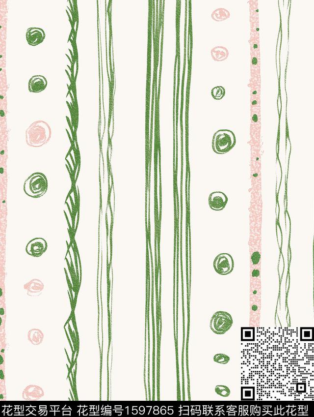 清爽线条抽象数码印花华亿平台下载（图片编号: 1597865） - 瓦栏（Walan）