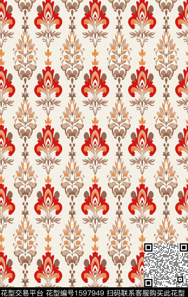 中东部落风民族风数码印花华亿平台下载（图片编号: 1597949） - 瓦栏（Walan）