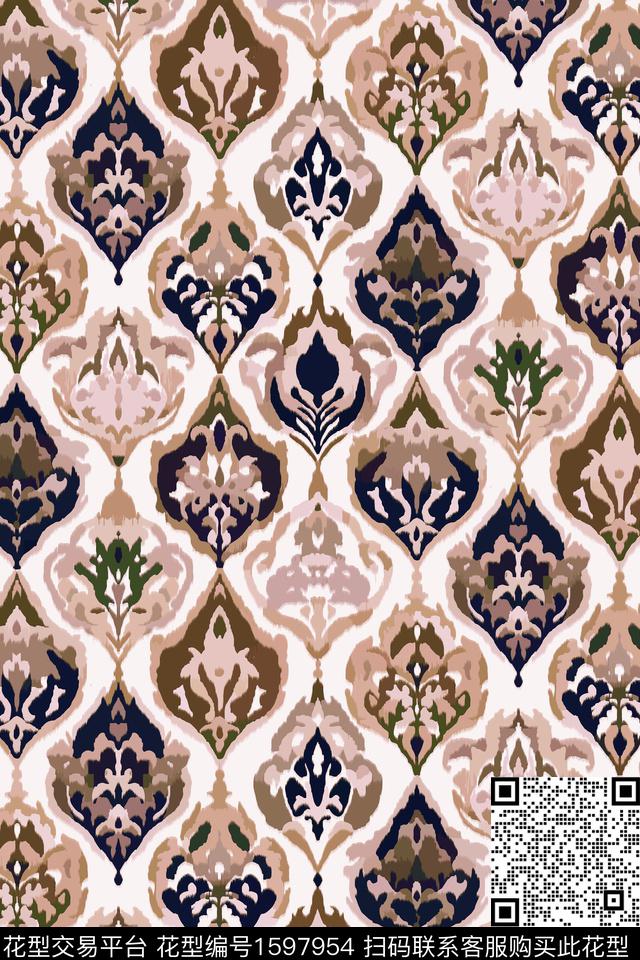 中东部落风民族风数码印花华亿平台下载（图片编号: 1597954） - 瓦栏（Walan）