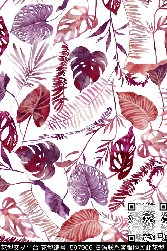 植物热带华亿平台棕榈树数码印花华亿平台下载（图片编号: 1597966） - 瓦栏（Walan）