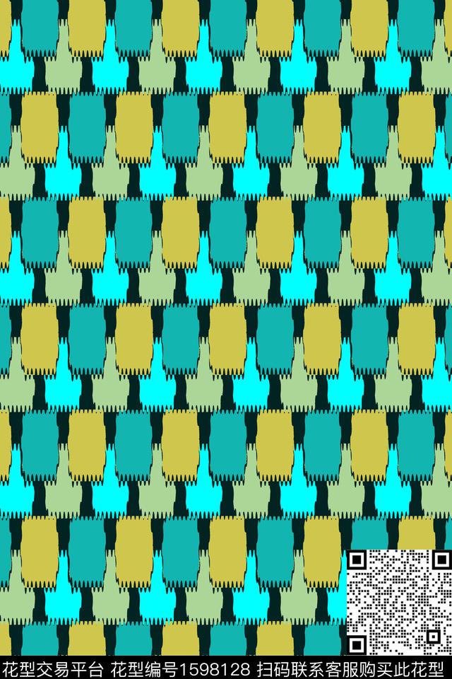 锯齿碎片几何传统印花华亿平台下载（图片编号: 1598128） - 瓦栏（Walan）