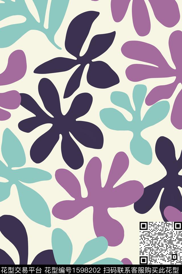 花卉抽象花卉平面花卉传统印花华亿平台下载（图片编号: 1598202） - 瓦栏（Walan）