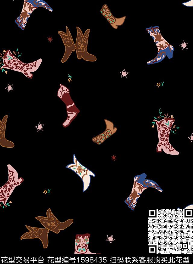 趣味靴子童装传统印花华亿平台下载（图片编号: 1598435） - 瓦栏（Walan）