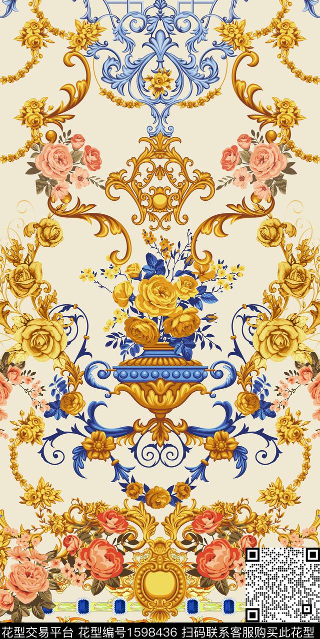 定位花花卉欧美数码印花华亿平台下载（图片编号: 1598436） - 瓦栏（Walan）