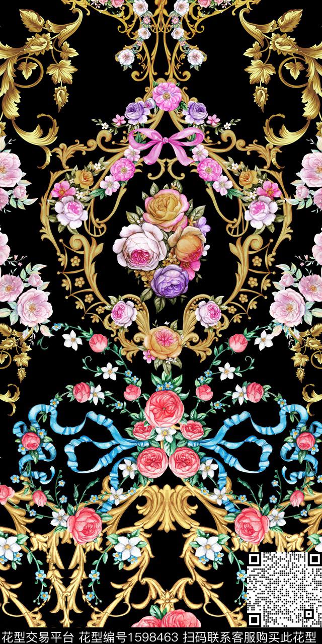 定位花花卉欧美数码印花华亿平台下载（图片编号: 1598463） - 瓦栏（Walan）
