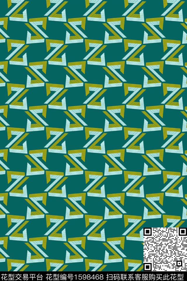 线条字符格子传统印花华亿平台下载（图片编号: 1598468） - 瓦栏（Walan）