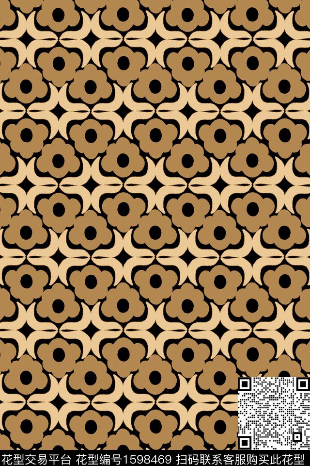 花卉混合拼接传统印花华亿平台下载（图片编号: 1598469） - 瓦栏（Walan）