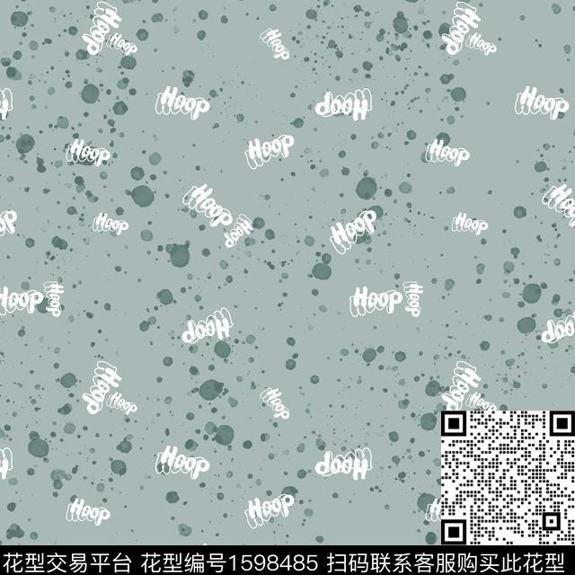 斑点字母休闲数码印花华亿平台下载（图片编号: 1598485） - 瓦栏（Walan）