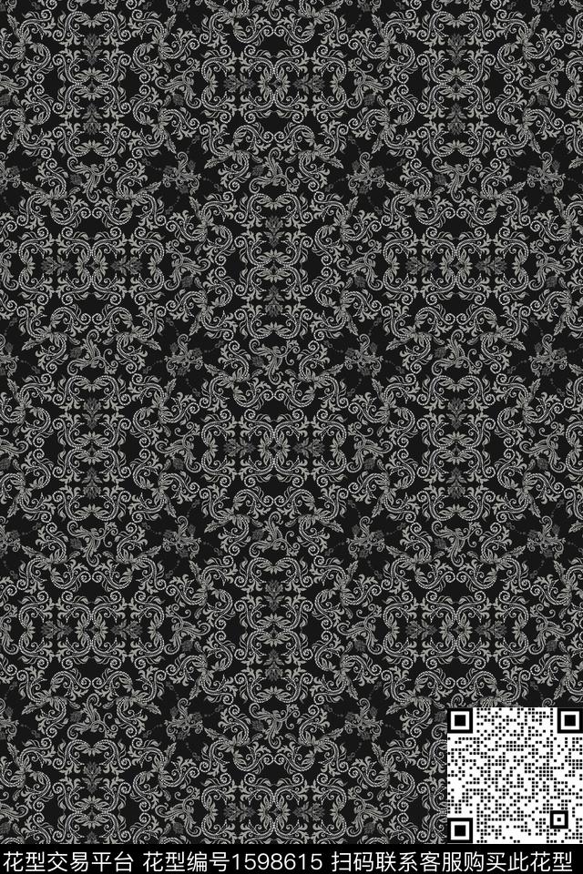 奢华古典花纹民族风数码印花华亿平台下载（图片编号: 1598615） - 瓦栏（Walan）