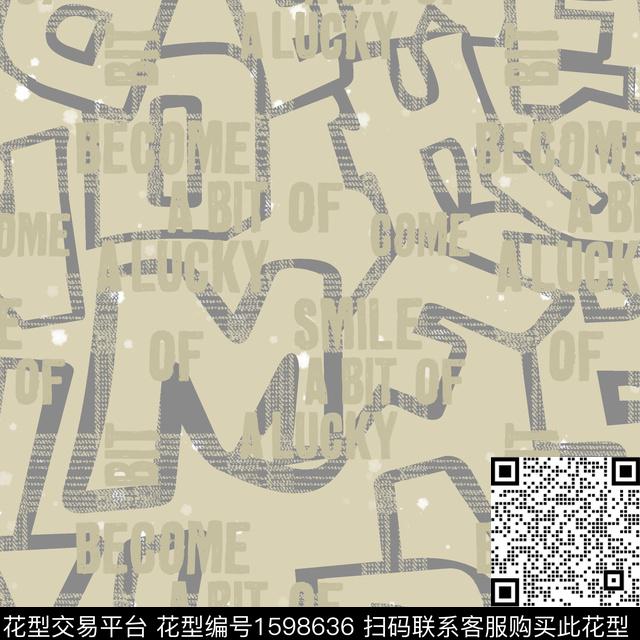 字母休闲趣味数码印花华亿平台下载（图片编号: 1598636） - 瓦栏（Walan）